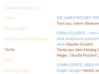 Screenshot http://claudia.klucaric.eu/